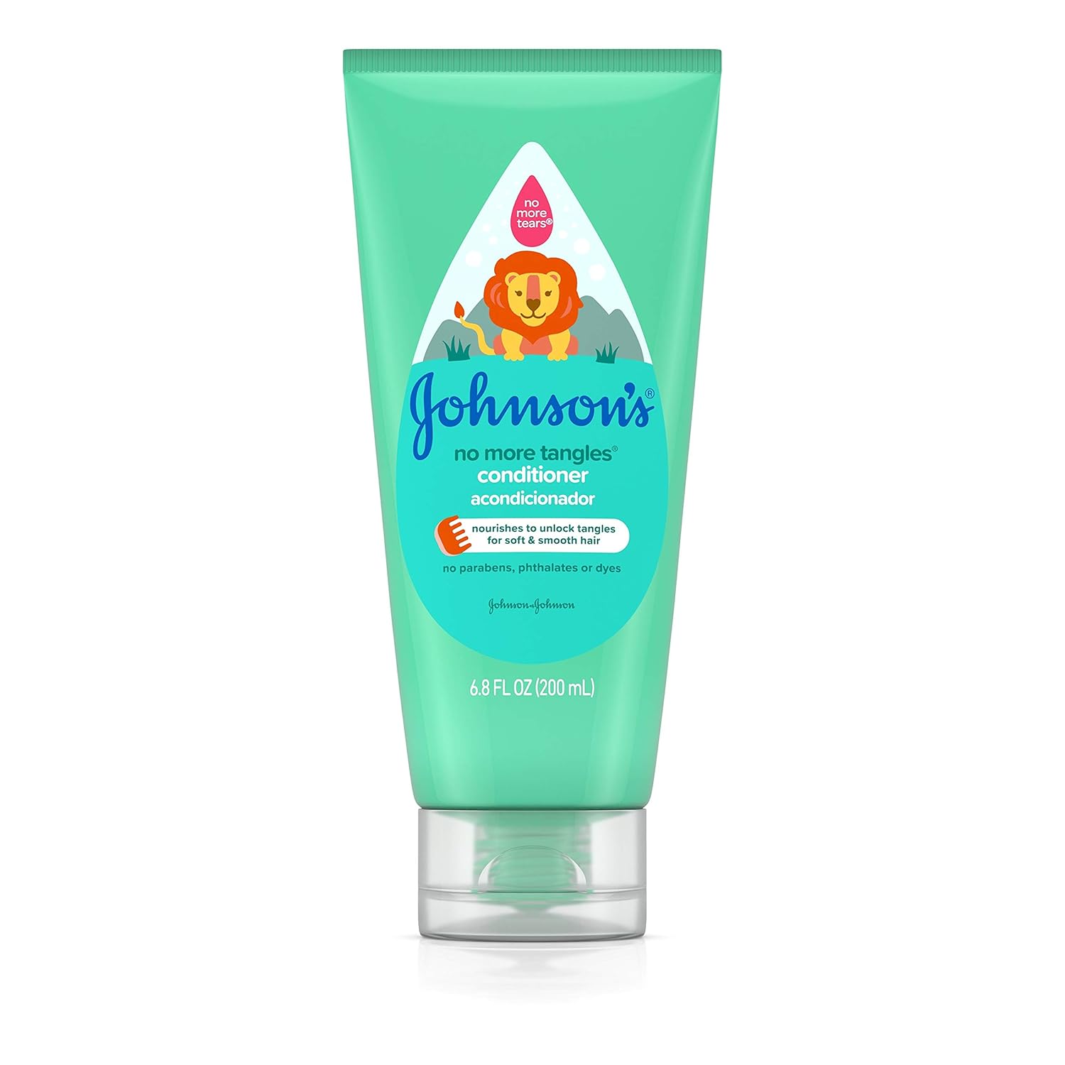 Johnson's No More Tangles Kids Detangling Conditioner 200 ml turquoise bottle