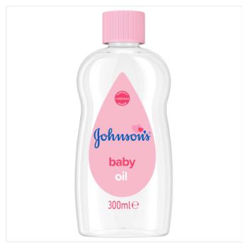 Johnson's Baby Oil 300ml clear bottle with pink cap and label