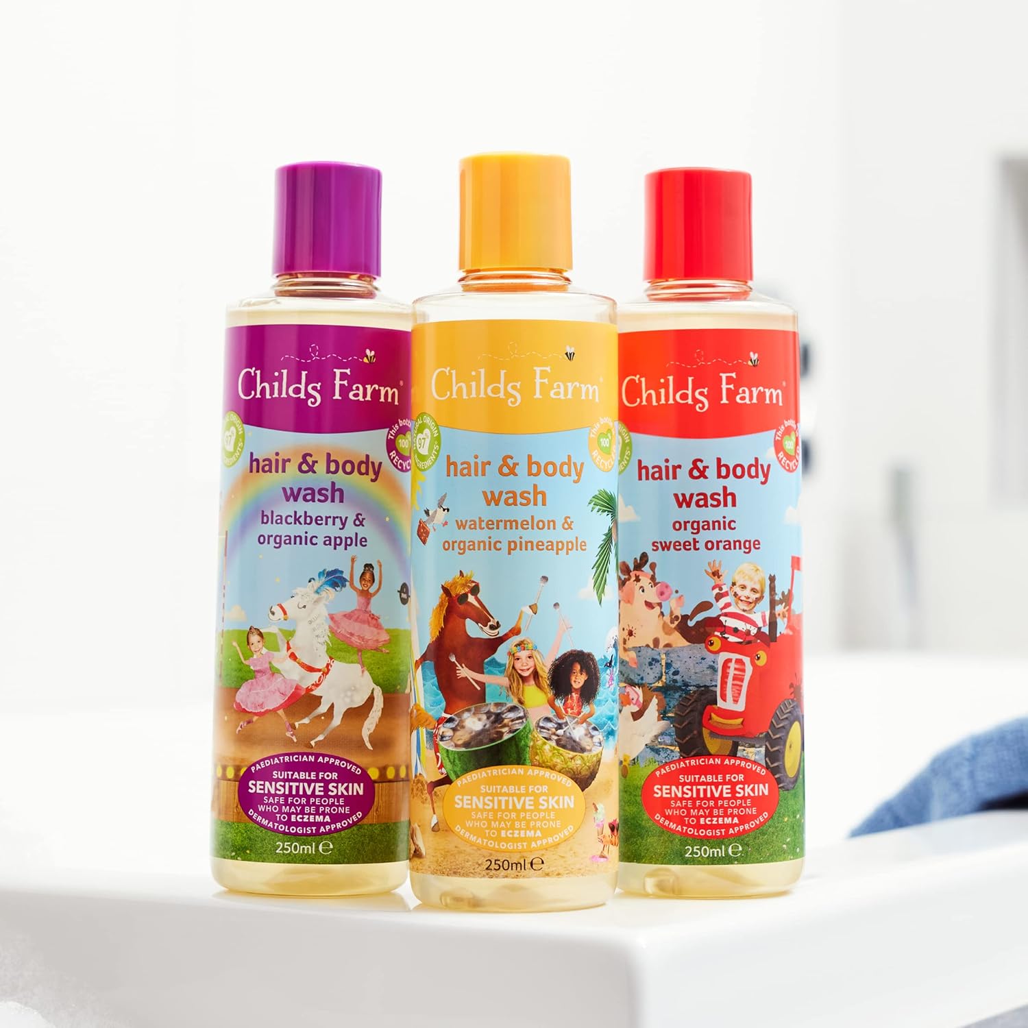 Childs Farm Kids Hair & Body Wash, Sweet Orange, 250ml bottle with orange cap