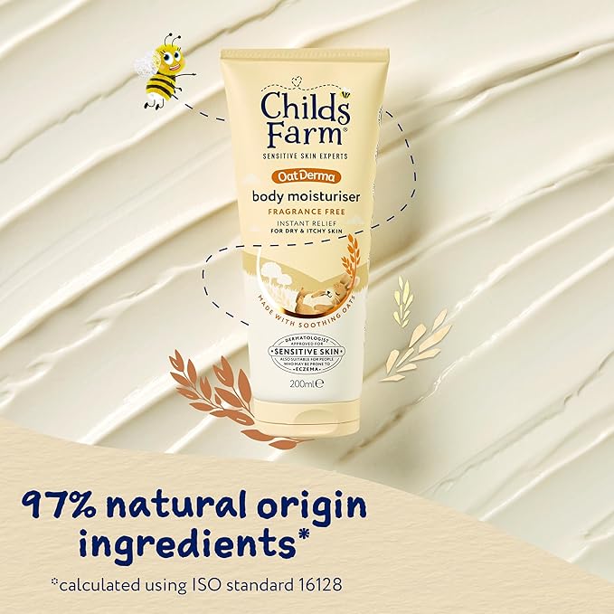 Child's Farm OatDerma body moisturiser 200ml tube fragrance free
