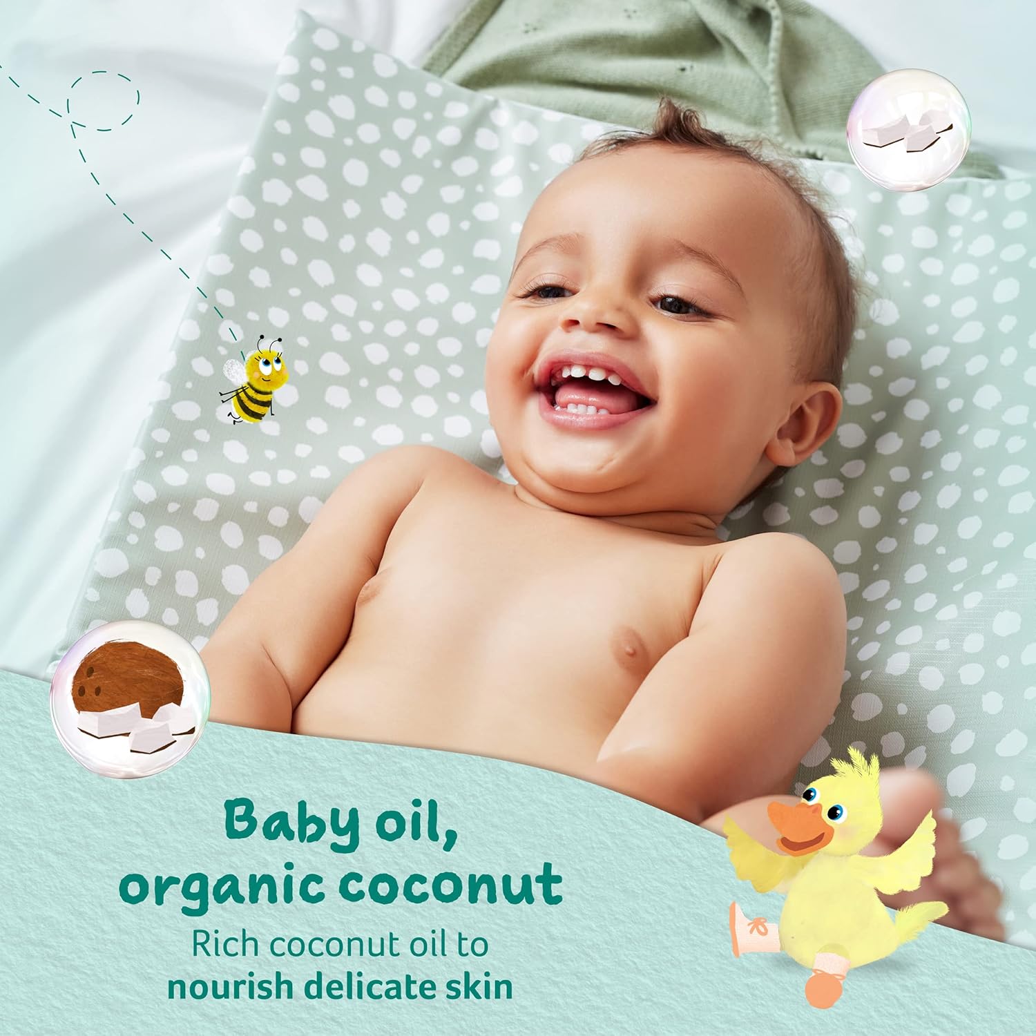 Childs Farm Baby Oil with organic coconut oil 75mL bottle for delicate skin