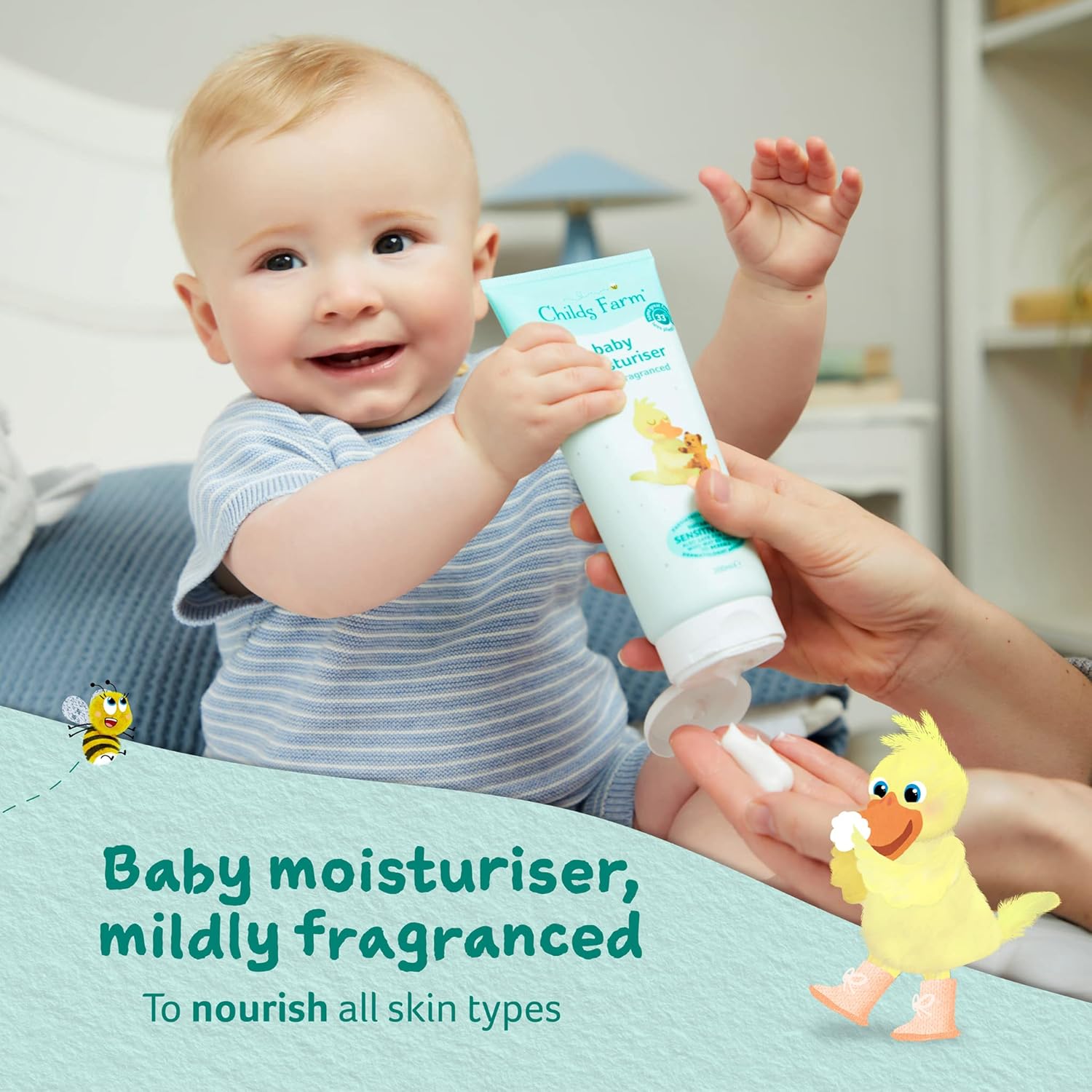 Childs Farm Baby Moisturiser mildly fragranced 500ml tube white bottle