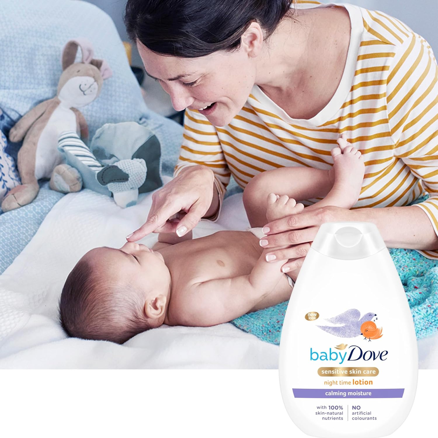 Baby Dove Night Times Lotion 400ml white bottle for sensitive skin