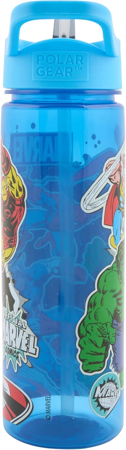 Avengers Classic blue 600ml water bottle with carry handle