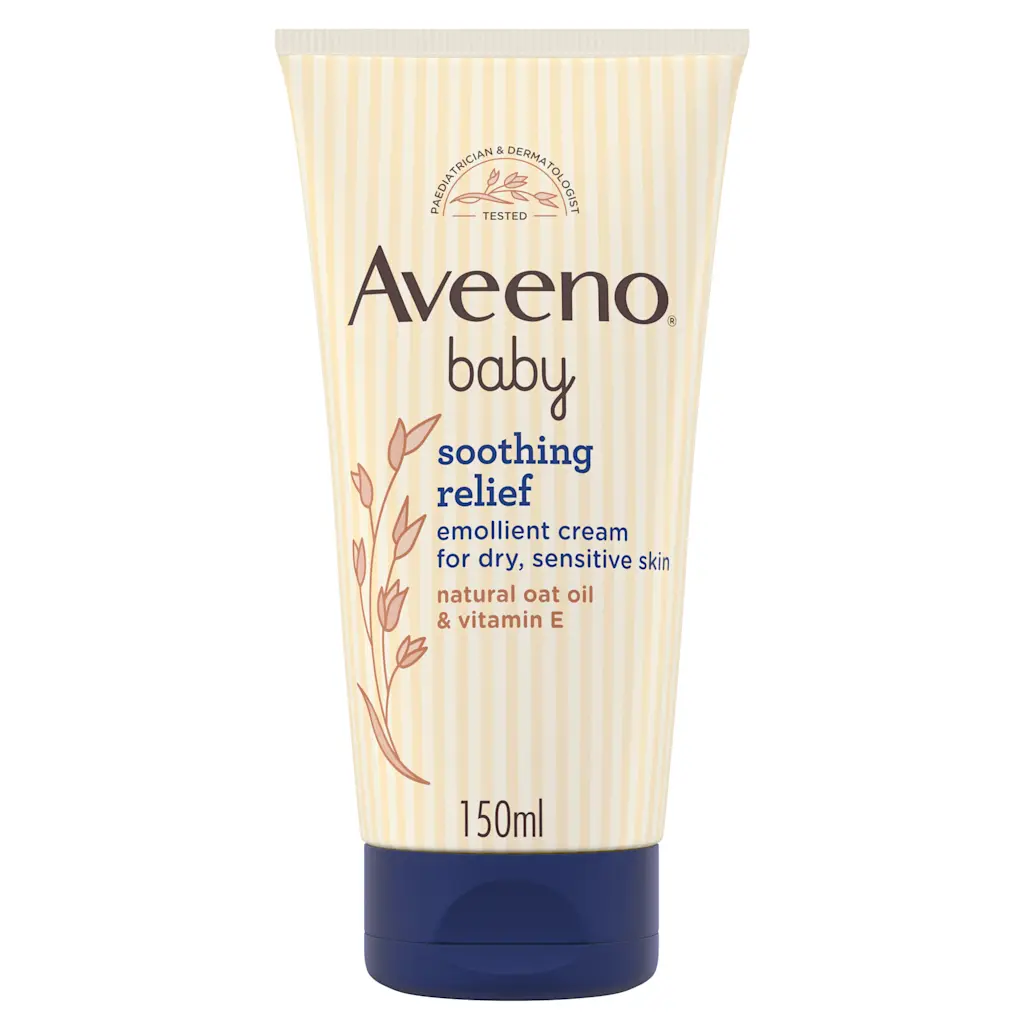 Aveeno Baby Soothing Relief Emollient Cream 150ml tube with blue cap