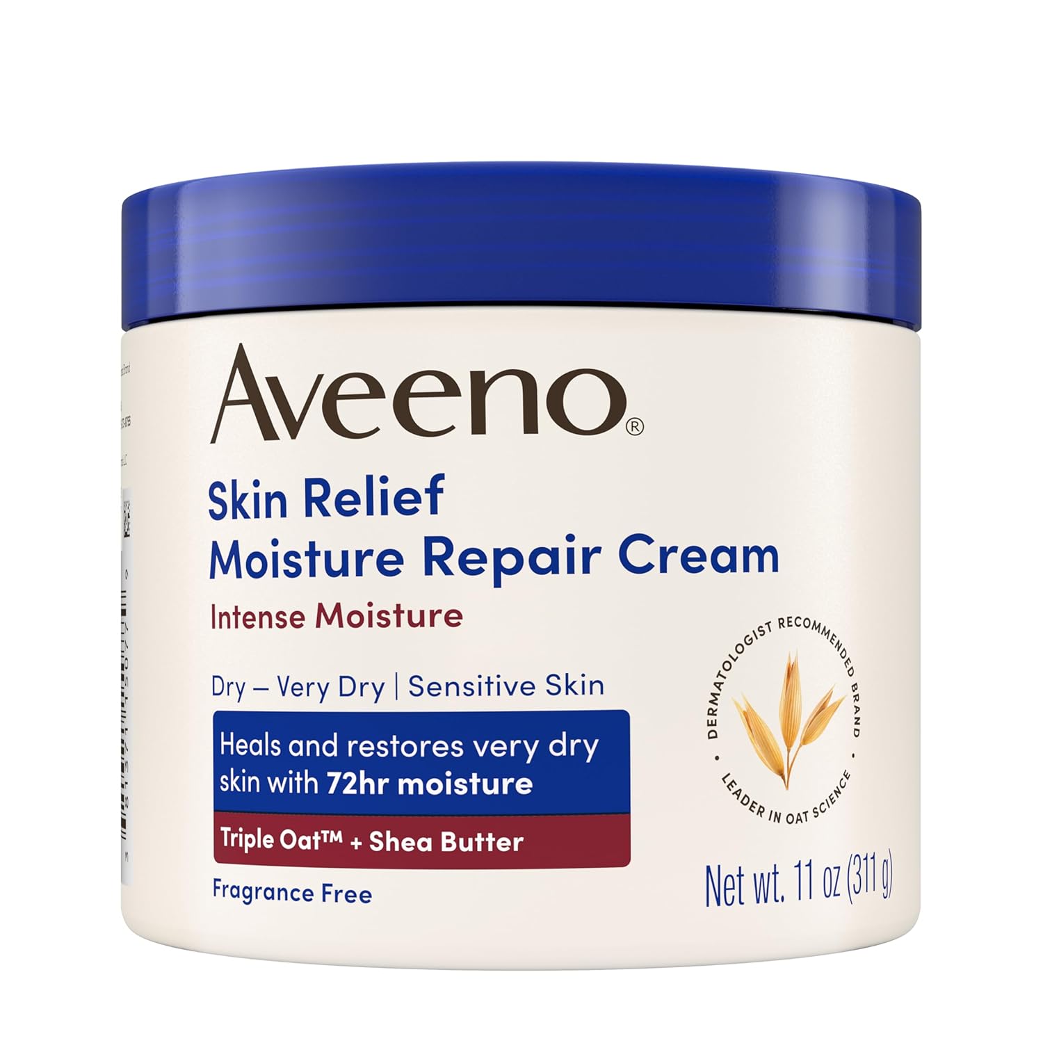 Aveeno Skin Relief Moisture Repair Cream 311g jar with blue lid