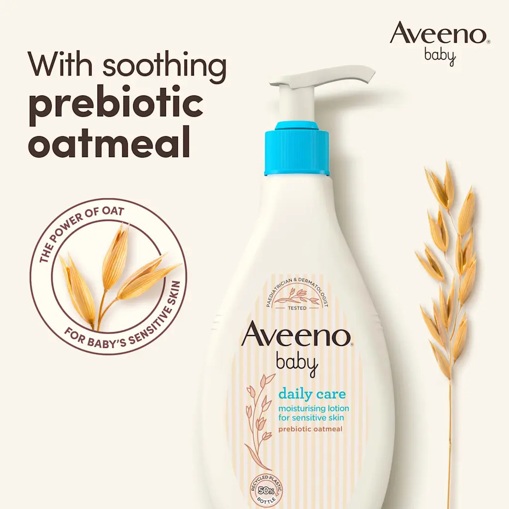 Aveeno Baby Daily Care Moisturising Lotion 250ml with prebiotic oatmeal