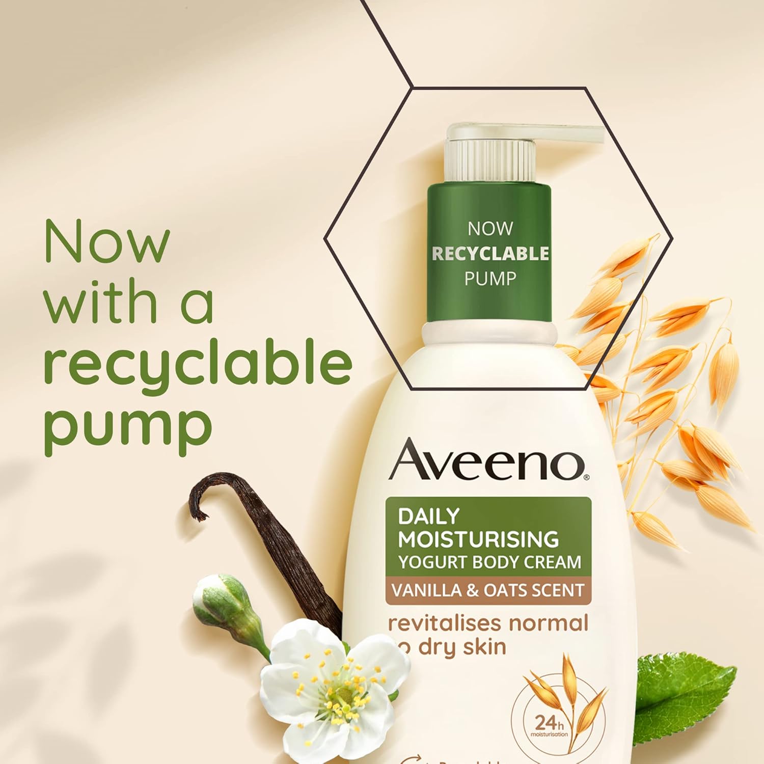 Aveeno Daily Moisturising Yogurt Body Cream 300ml vanilla and oats scent