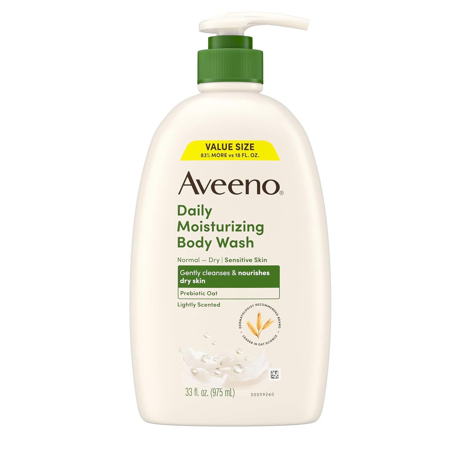 Aveeno Daily Moisturizing Body Wash 975ml pump bottle cream coloured