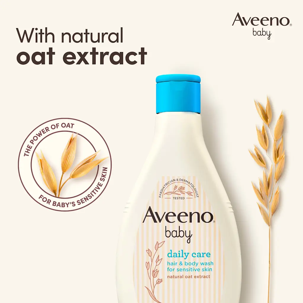 Aveeno baby Daily Care Hair and Body Wash 250ml blue cap bottle
