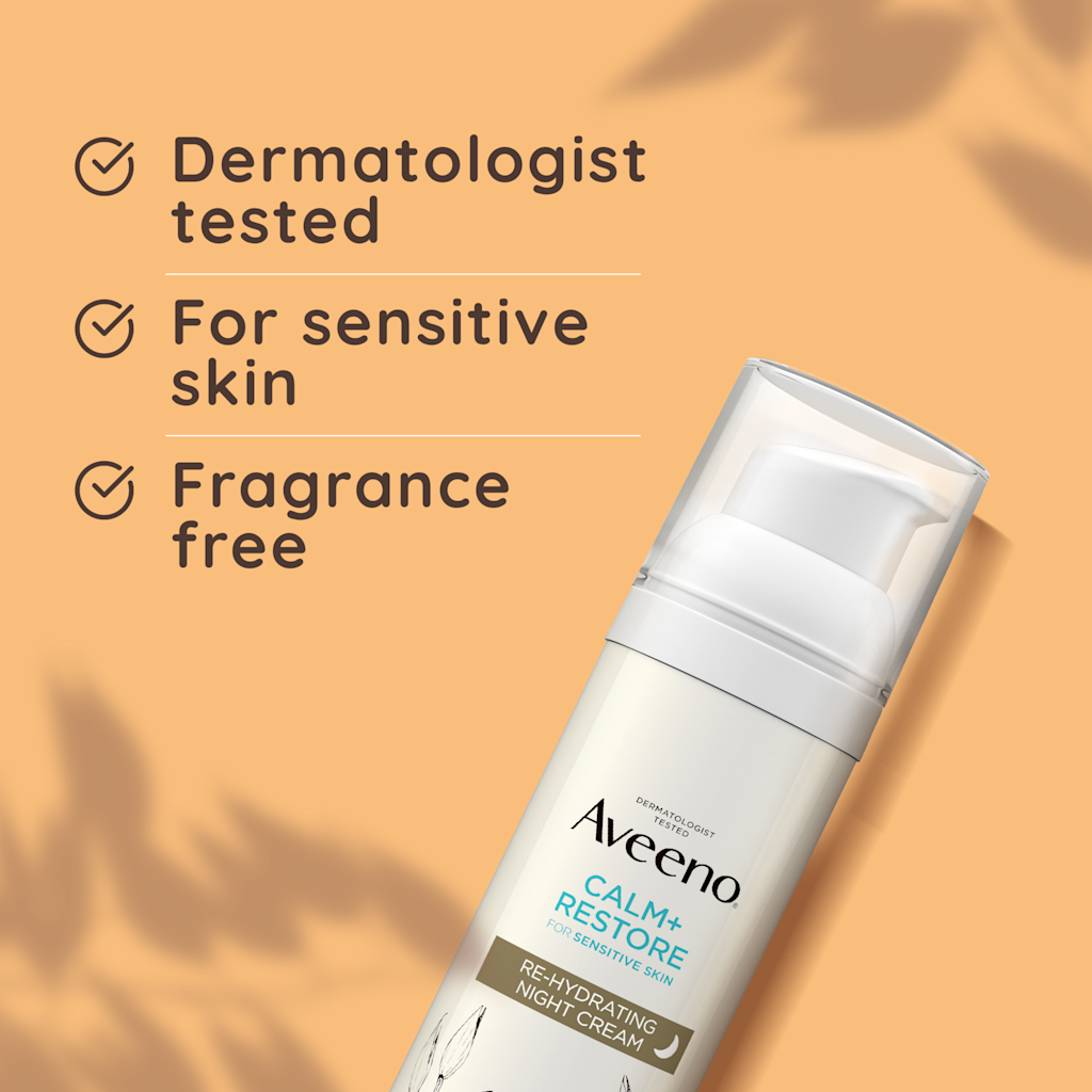 Aveeno Calm Restore Re-Hydrating Night Cream 50ml white tube