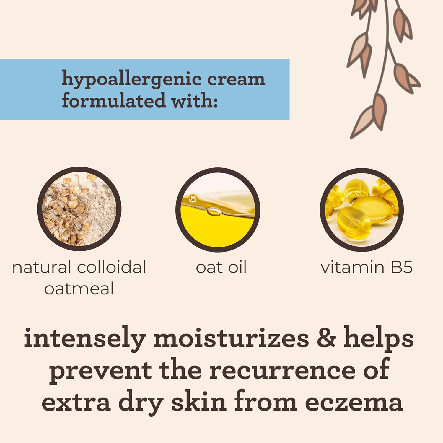 Aveeno Baby Eczema Therapy Moisturising Cream 354g jar with ingredients displayed