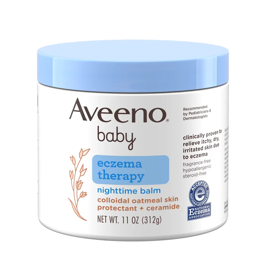 Aveeno Baby Eczema Therapy Night-Time Balm 11oz jar with blue lid