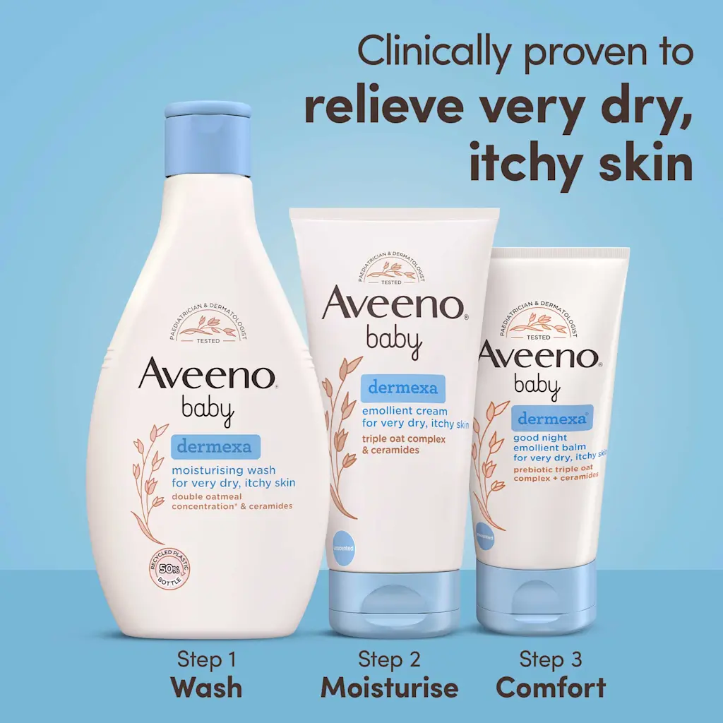 Aveeno Baby Dermexa Emollient Cream 150ml tube for dry itchy skin