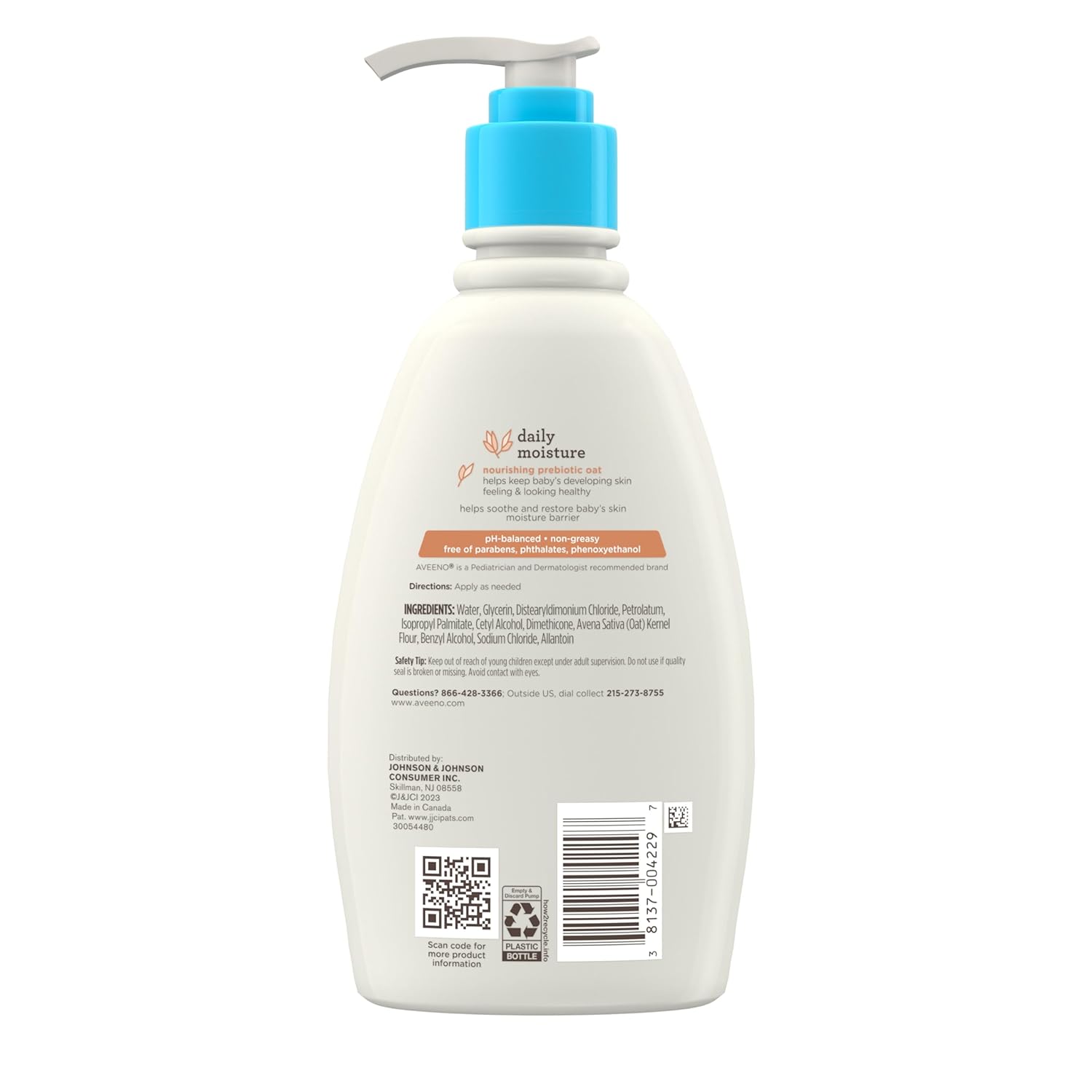 Aveeno Baby Daily Moisture Lotion 354ml with blue pump dispenser