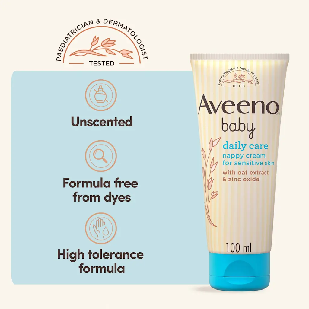 Aveeno Baby Daily Care nappy cream for sensitive skin 100ml tube