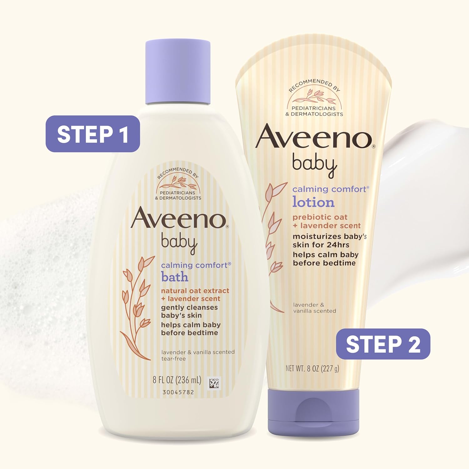 Aveeno baby calming comfort lotion 227g with prebiotic oat and lavender scent