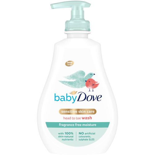 Baby Dove Head to Toe Wash Sensitive 400ml Fragrance Free Moisture