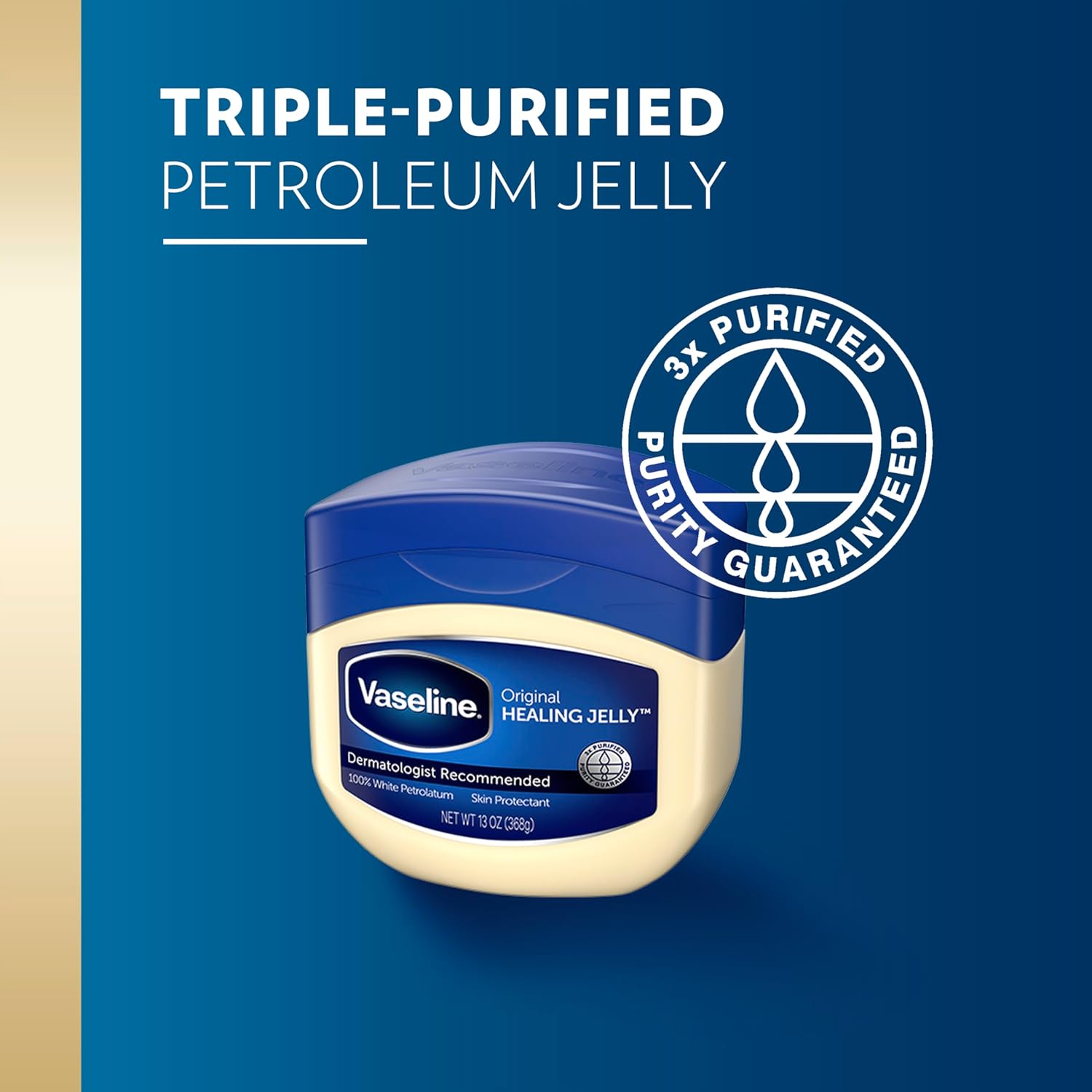Vaseline Original Healing Jelly triple-purified petroleum jelly 13 oz jar