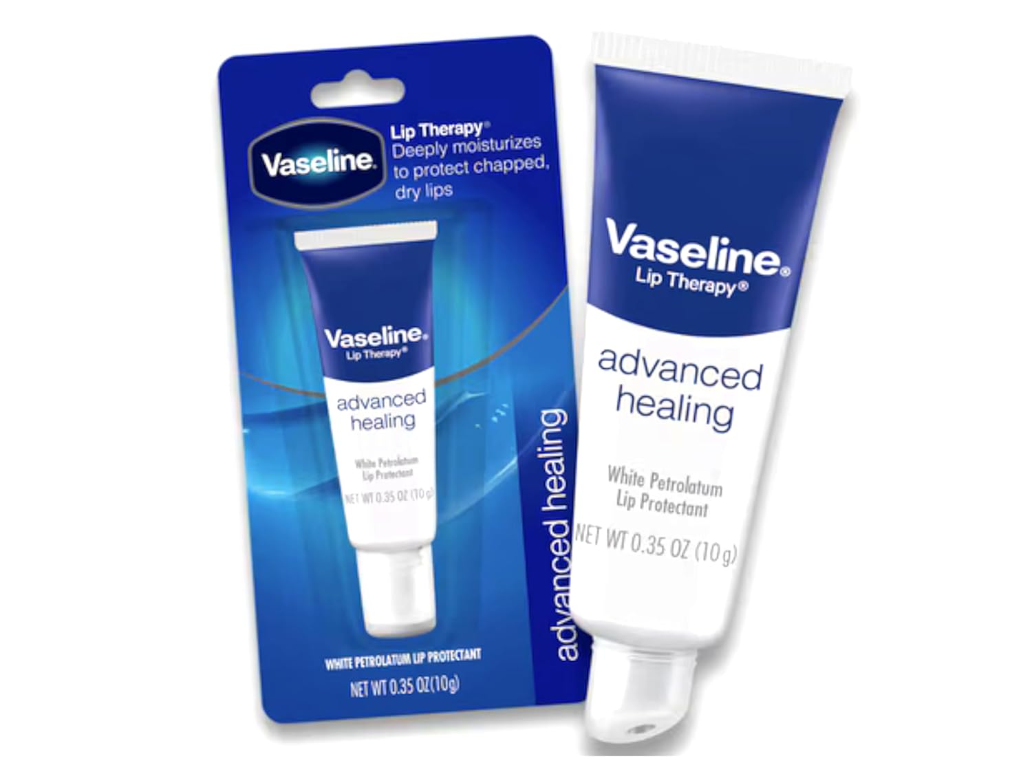 Vaseline Lip Therapy Advanced Healing lip balm, 10g tube with packaging
