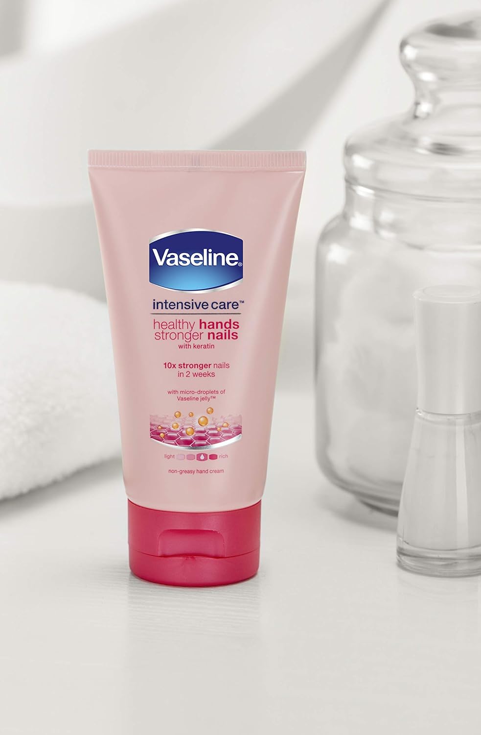 Vaseline Intensive Care Healthy Hands Stronger Nails hand cream 75ml tube pink