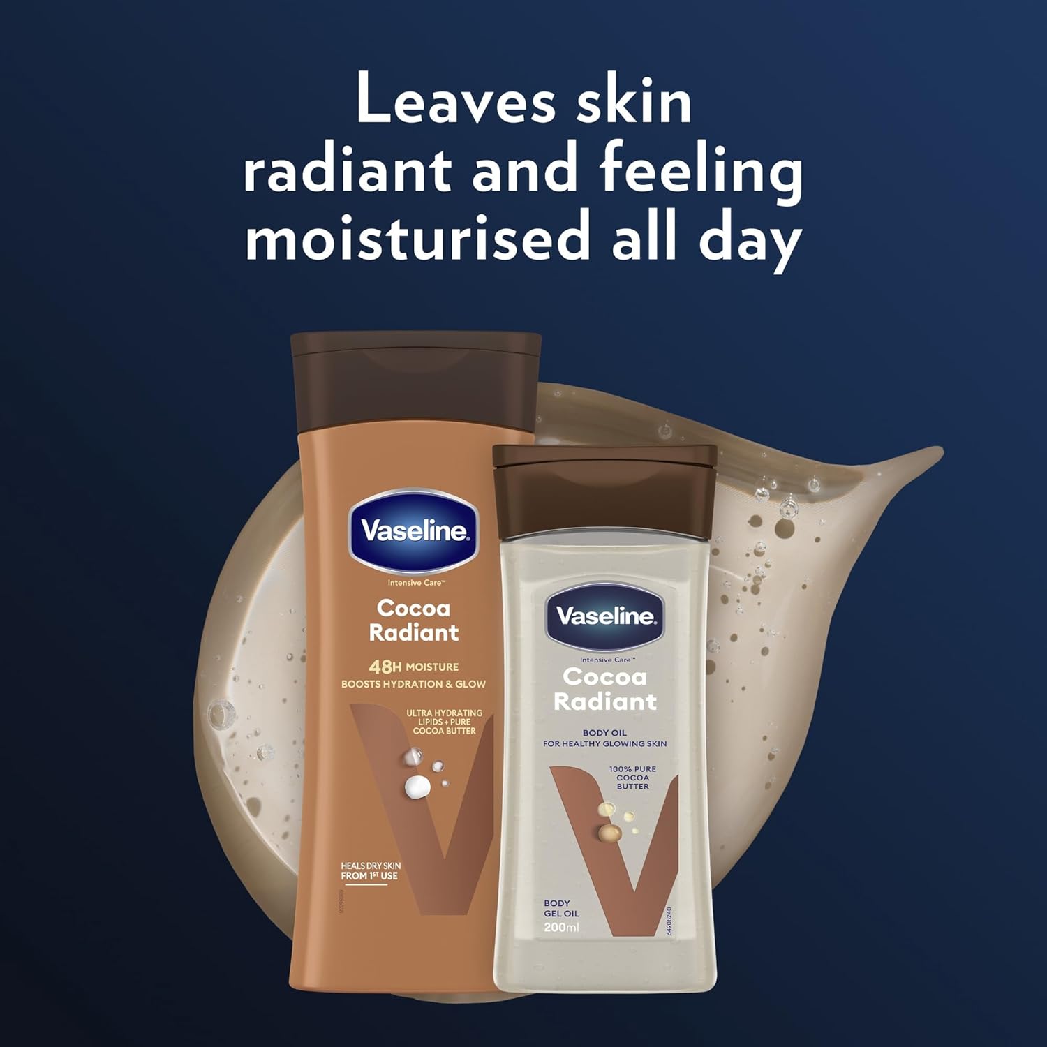 Vaseline Intensive Care Cocoa Radiant Body Gel Oil 200ml bottle