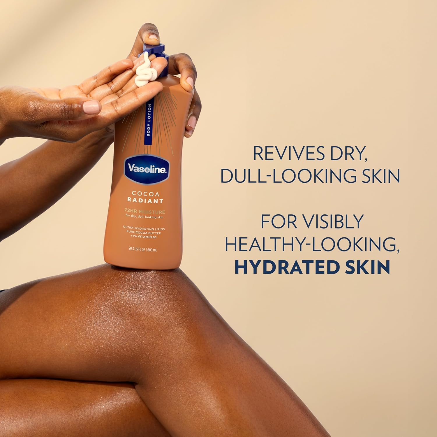Vaseline Intensive Care Cocoa Radiant body lotion 600ml bottle with pump dispenser