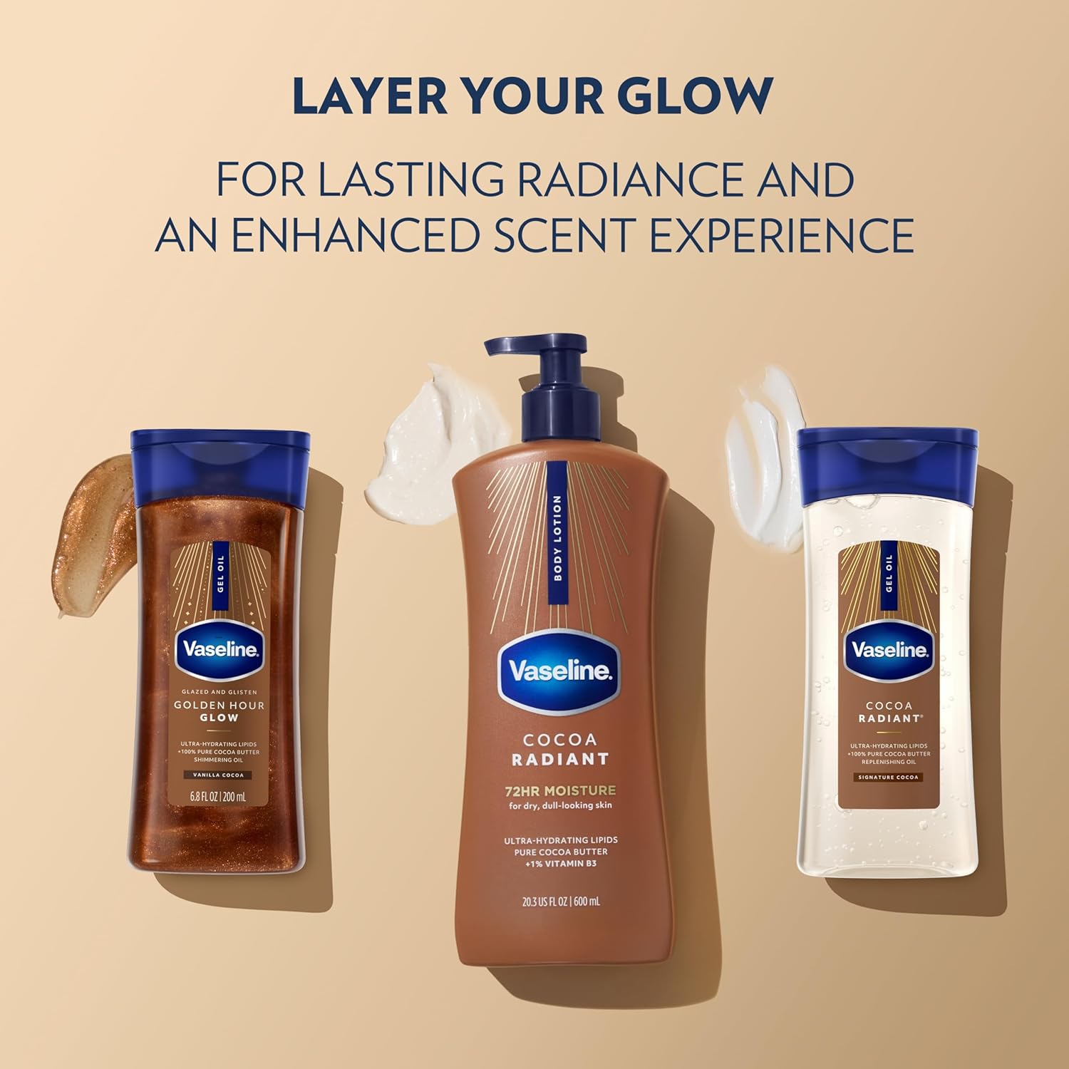Vaseline Intensive Care Cocoa Radiant body lotion pump bottle 600ml