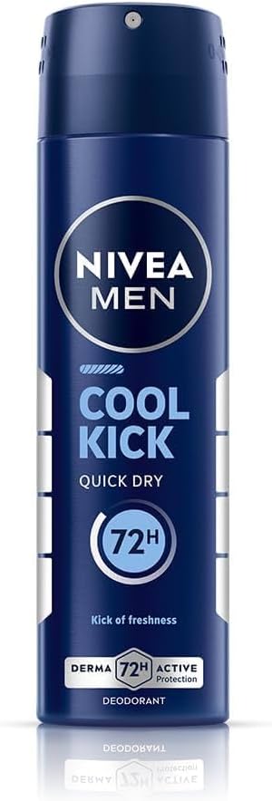 NIVEA Men Cool Kick anti-perspirant deodorant spray 150ml dark blue can
