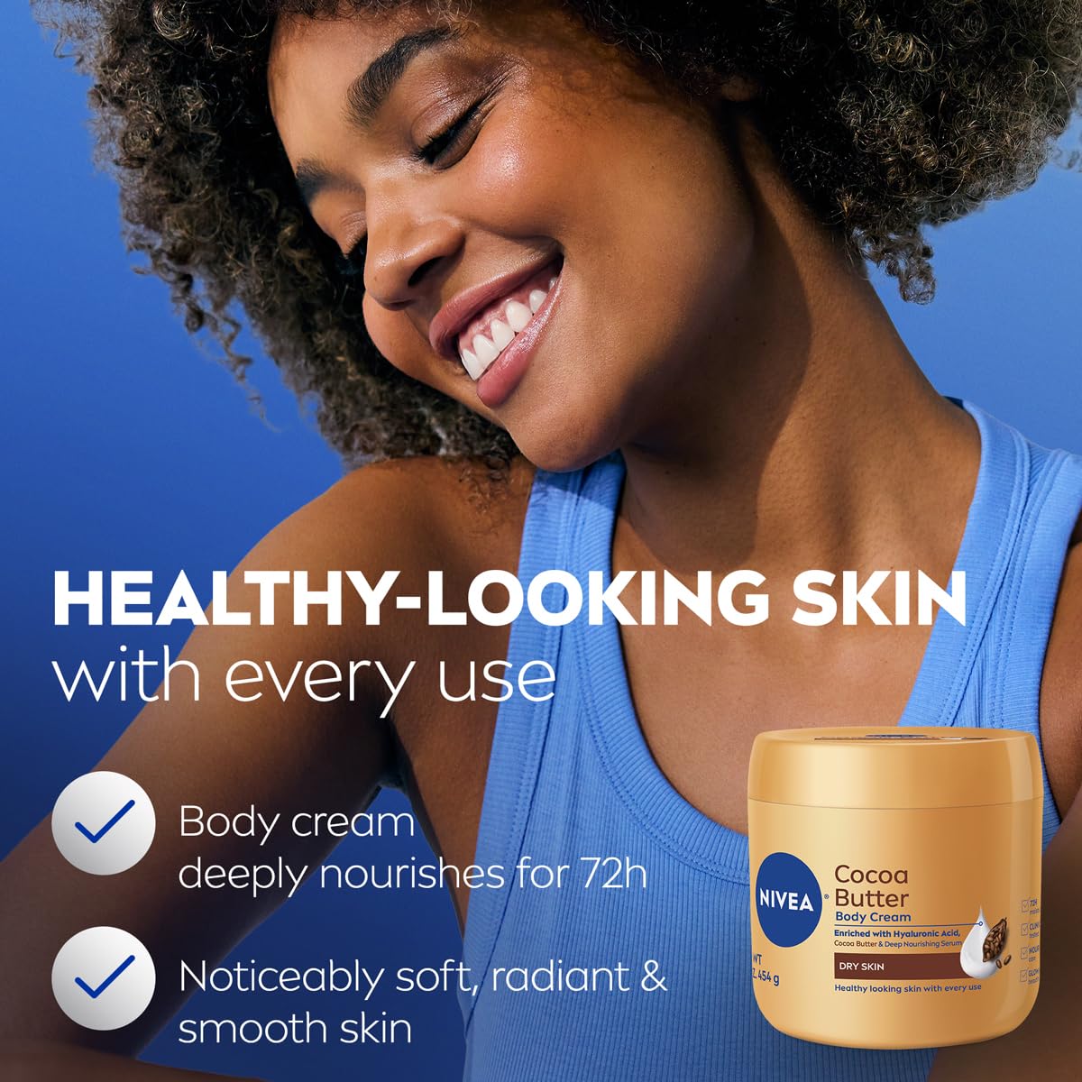 NIVEA Cocoa Butter Body Cream 400ml jar with gold lid