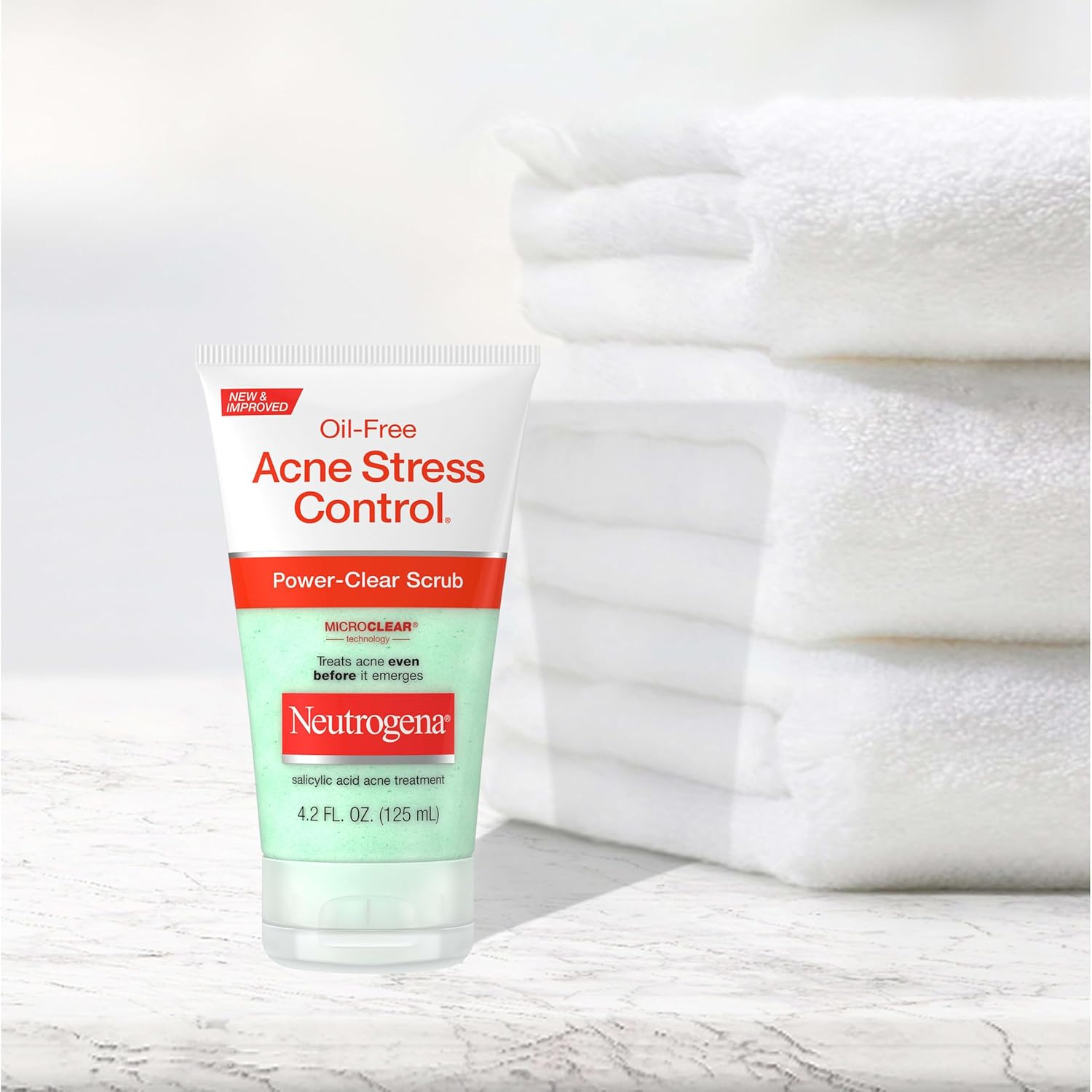 Neutrogena Oil-Free Acne Stress Control Power-Clear Scrub 125ml green tube