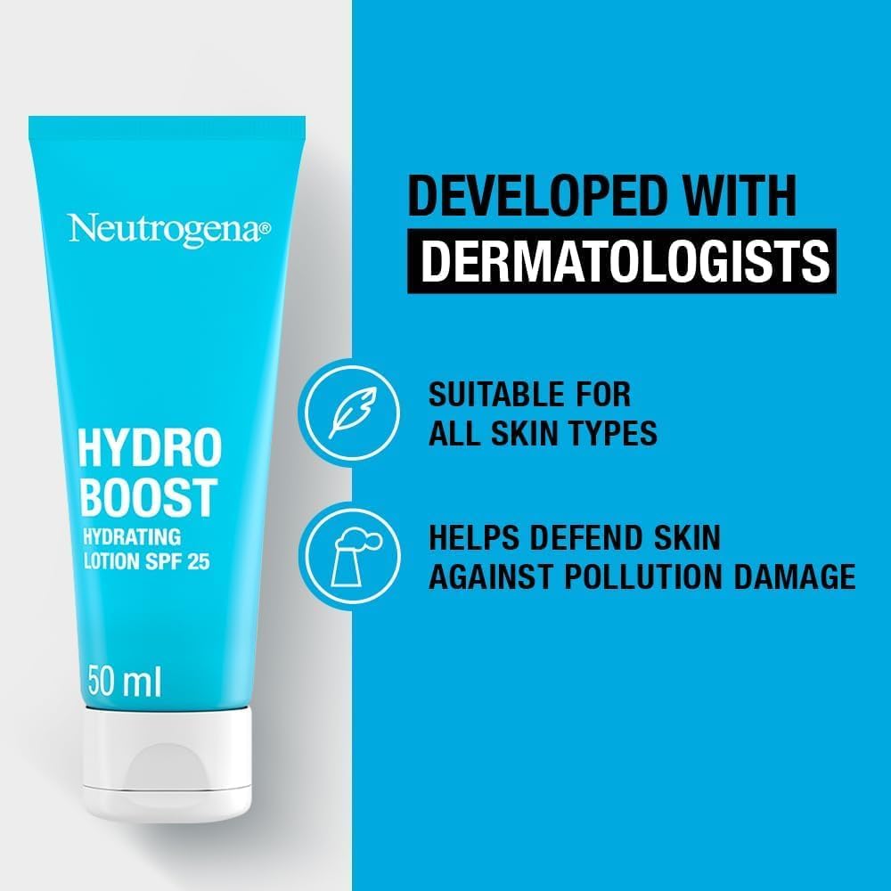 Neutrogena Hydro Boost City Shield Hydrating Lotion SPF 25, 50ml turquoise tube