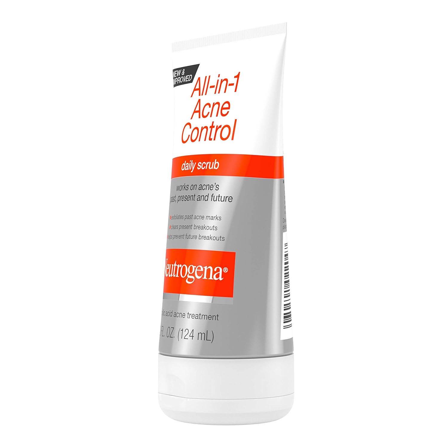 Neutrogena All-in-1 Acne Control daily scrub 124mL white tube