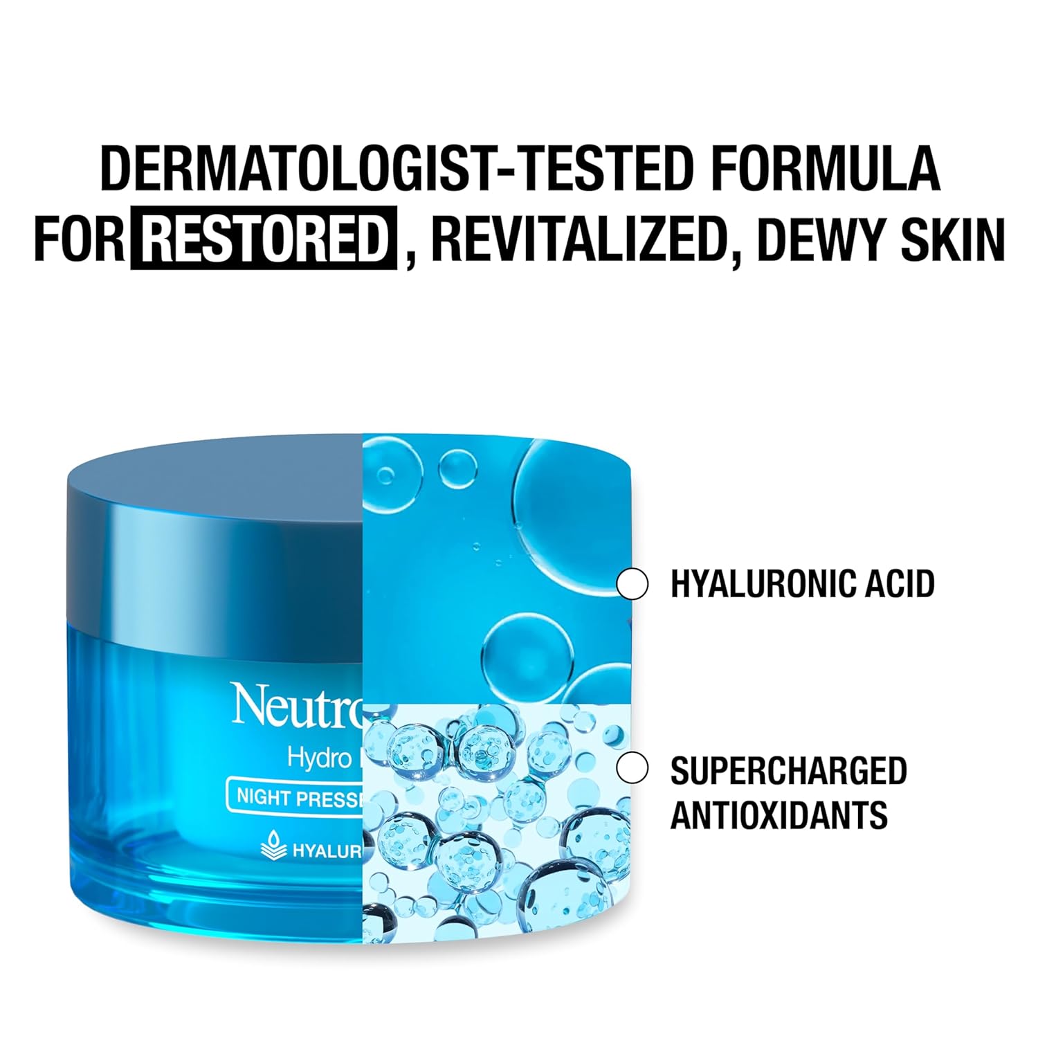 Neutrogena Hydro Boost Night Pressed Serum with hyaluronic acid, blue jar