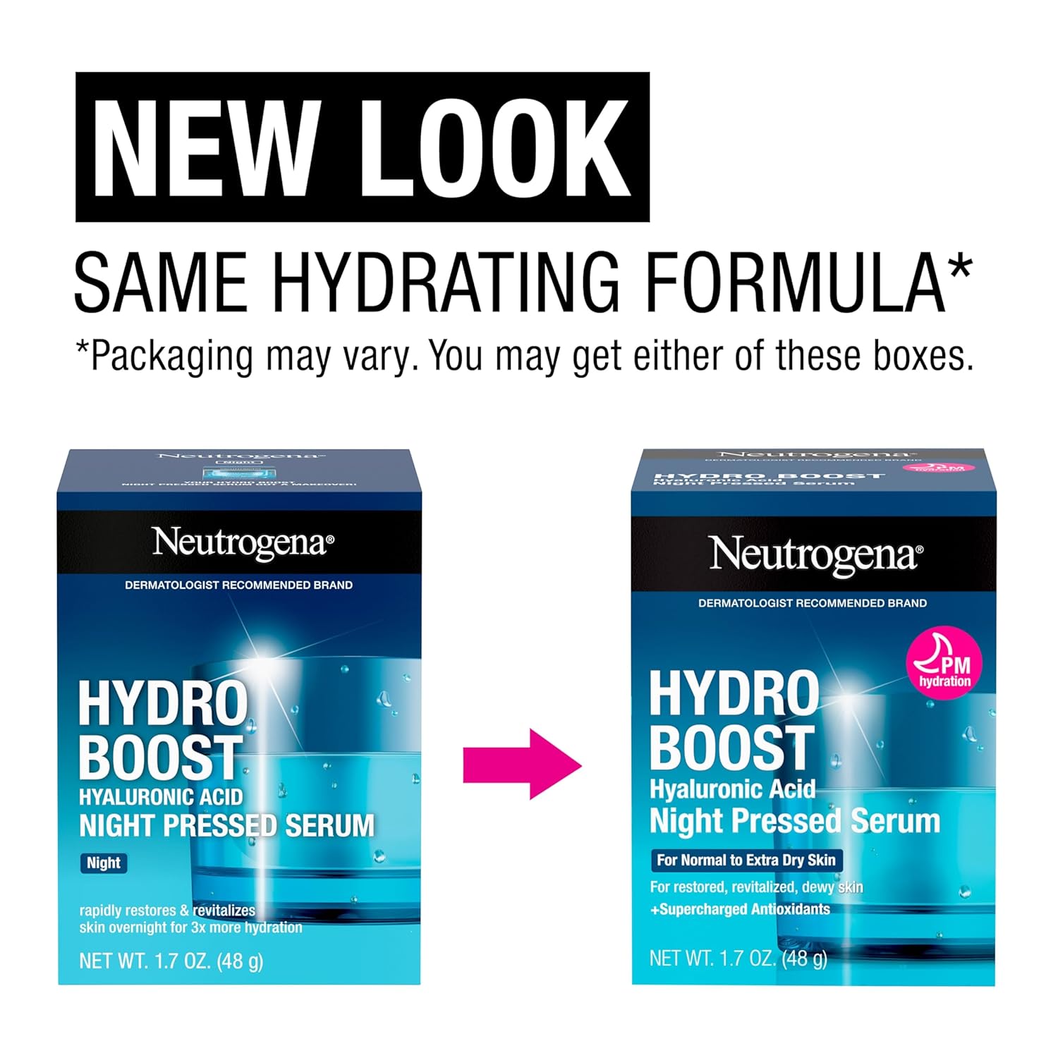 Neutrogena Hydro Boost Hyaluronic Acid Night Pressed Serum 1.7 oz