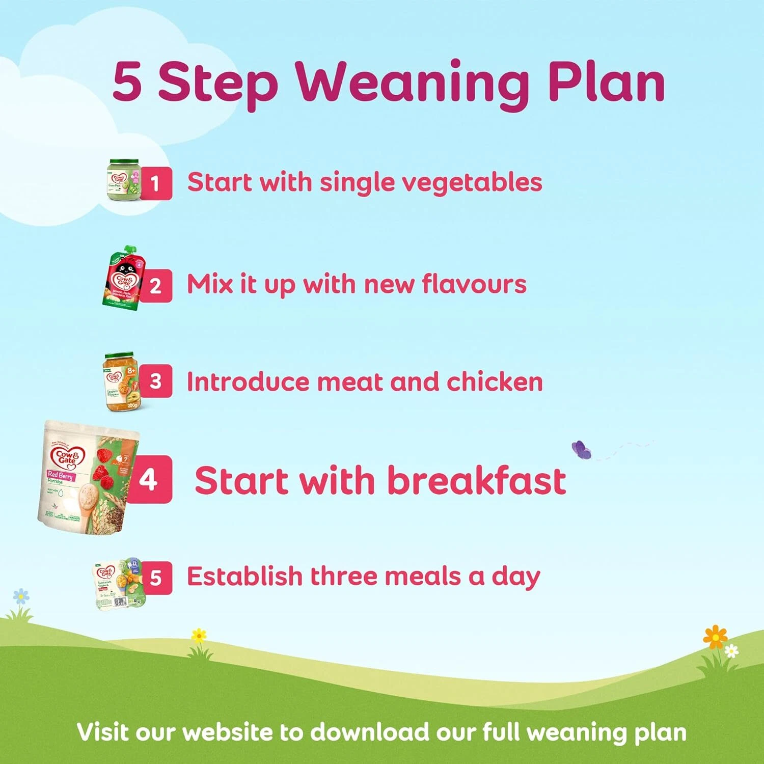 Cow & Gate Creamy Porridge infant cereal for four to six months plus