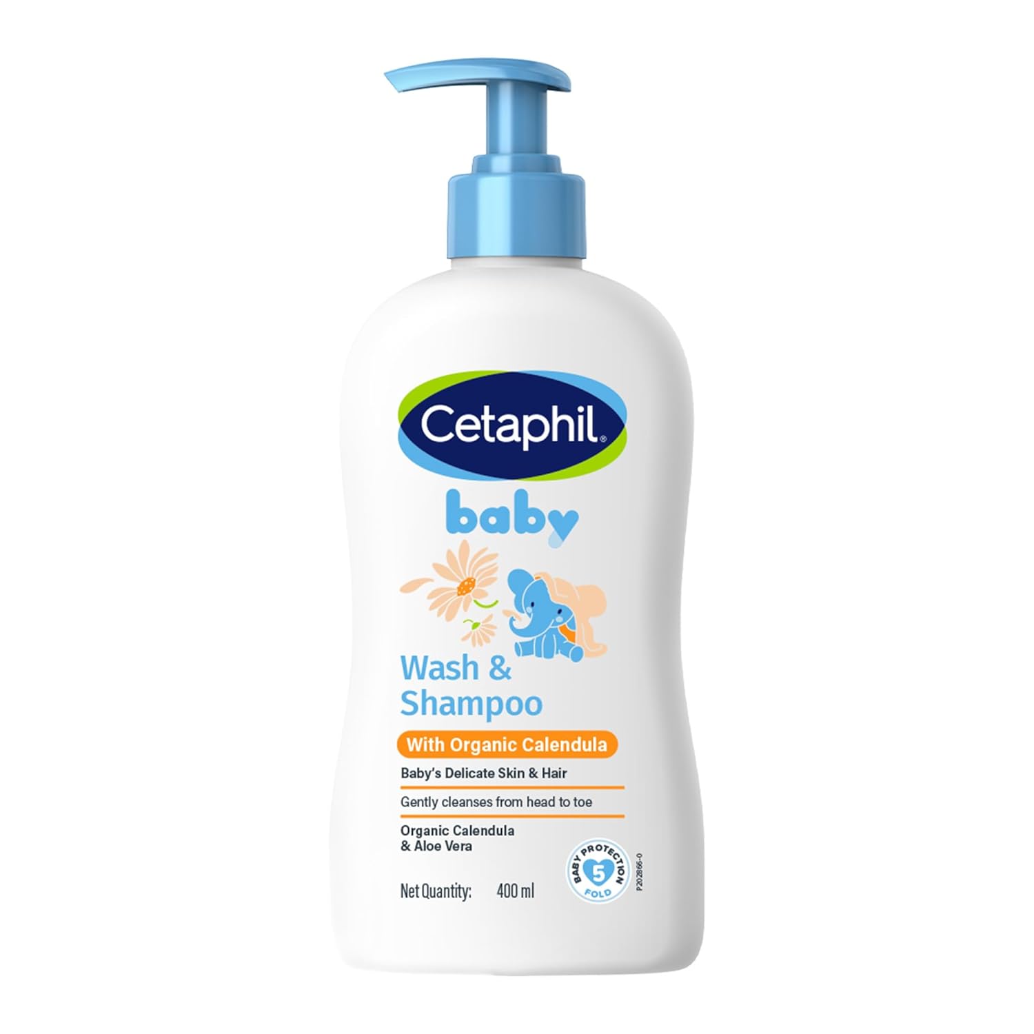 Cetaphil Baby Wash & Shampoo with Organic Calendula 400ml pump bottle