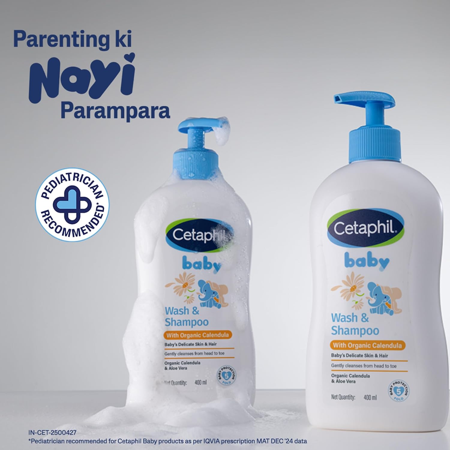 Cetaphil Baby Wash and Shampoo with organic calendula 400ml pump bottle
