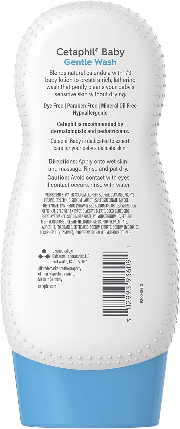 Cetaphil Baby Gentle Wash with organic calendula 6.7oz bottle white blue cap