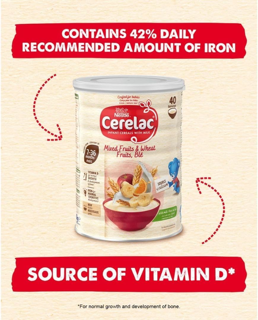 Nestle Cerelac Mixed Fruits & Wheat with Milk 1kg tin for infants