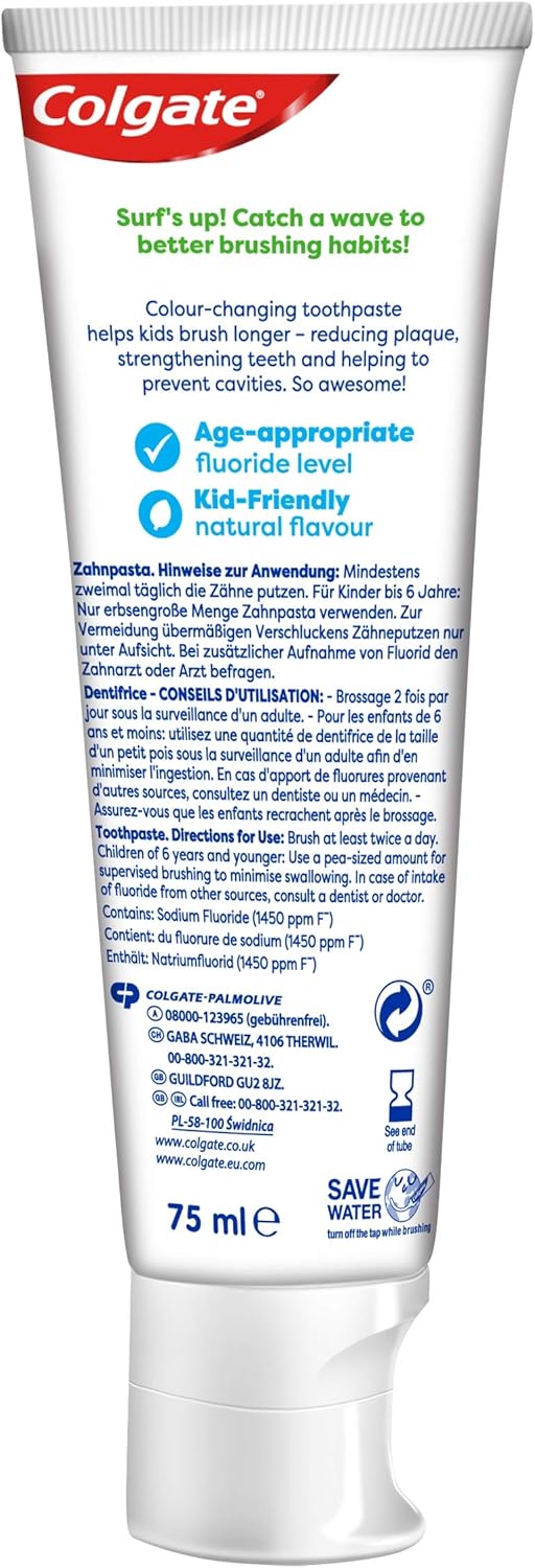 Colgate Kids Mild Mint colour-changing toothpaste 75ml for ages 6–9 years