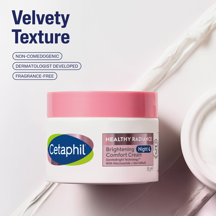 Cetaphil Healthy Radiance Brightening Comfort Night Cream 50g white jar pink lid