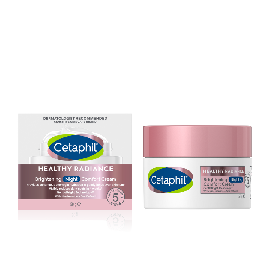 Cetaphil Healthy Radiance Brightening Night Comfort Cream 50g jar with pink lid