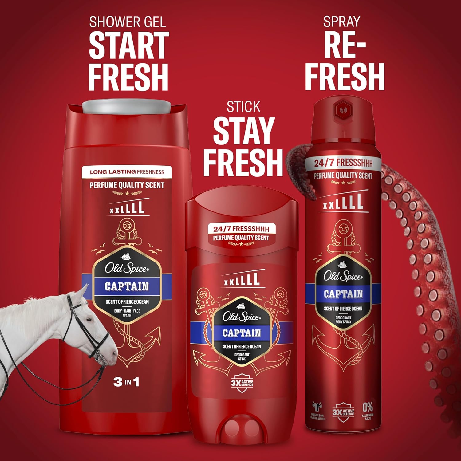 Old Spice Captain Men's Deodorant Stick 85ml red