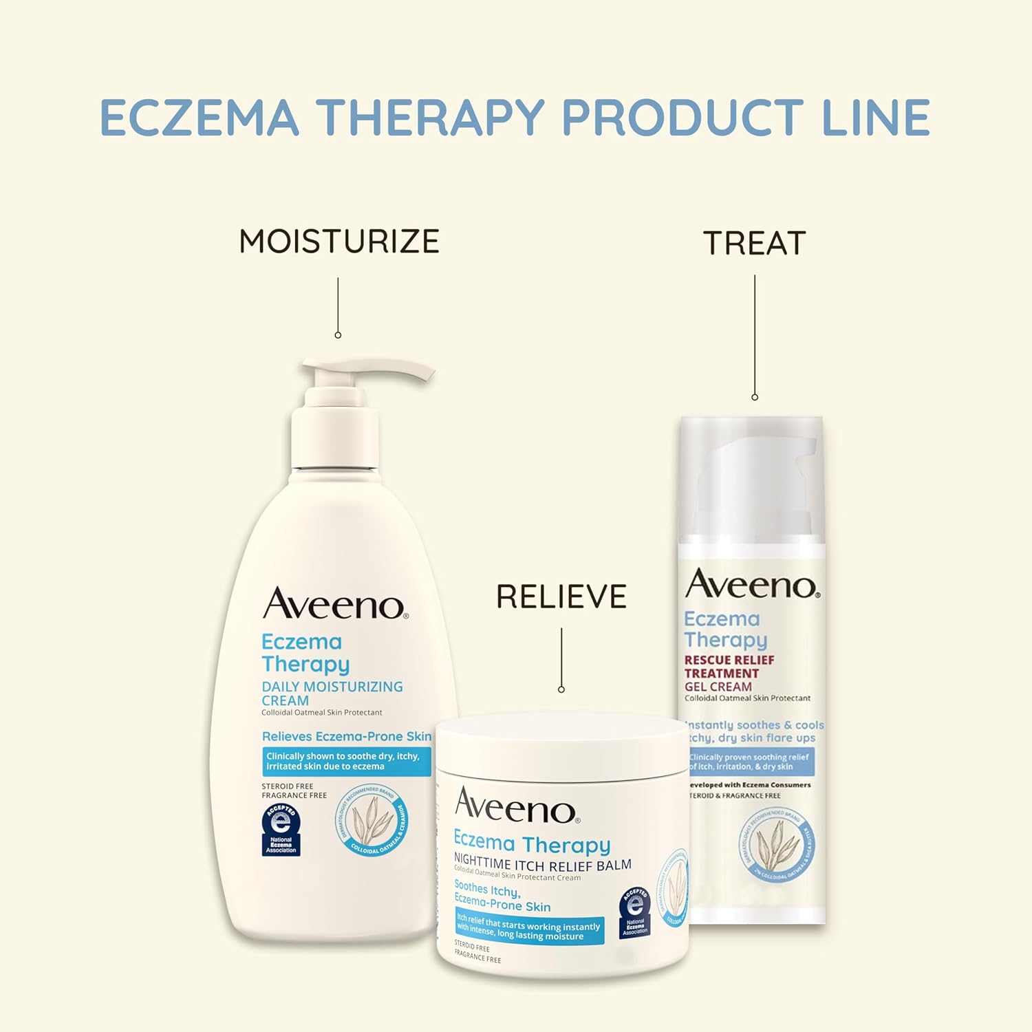 Aveeno Eczema Therapy Nighttime Itch Relief Balm 11 oz jar