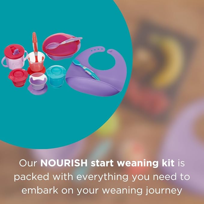 Vital Baby Nourish Complete Baby Weaning Kit, 10 pieces, pink and purple