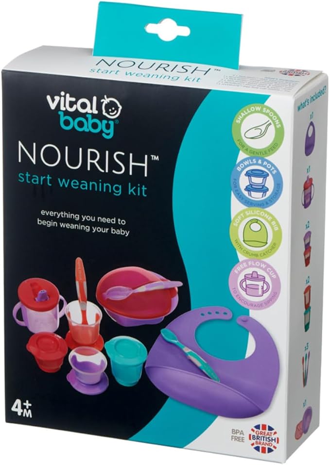 Vital Baby Nourish Complete weaning kit, 10 pieces, purple and turquoise