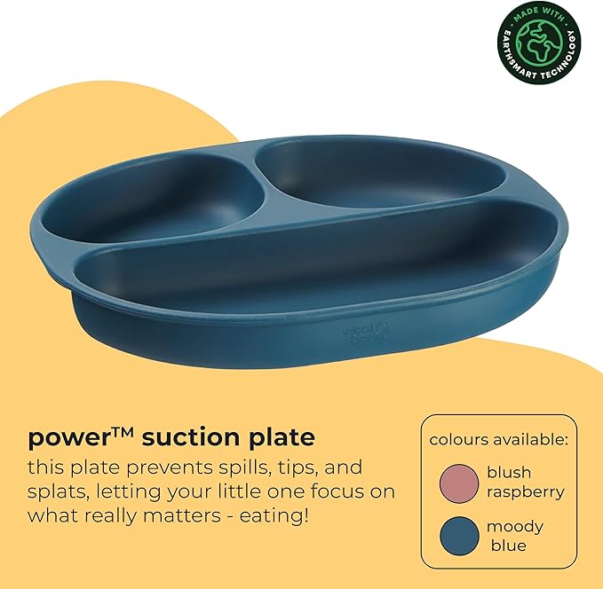 Vital Baby NOURISH silicone suction plate moody blue four months plus