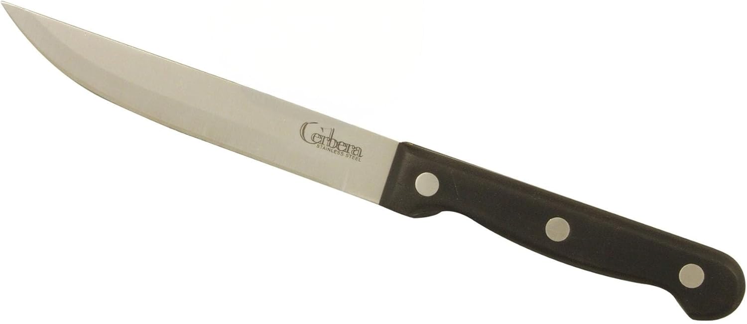 Apollo Cerbera kitchen utility knife 11cm stainless steel blade black handle