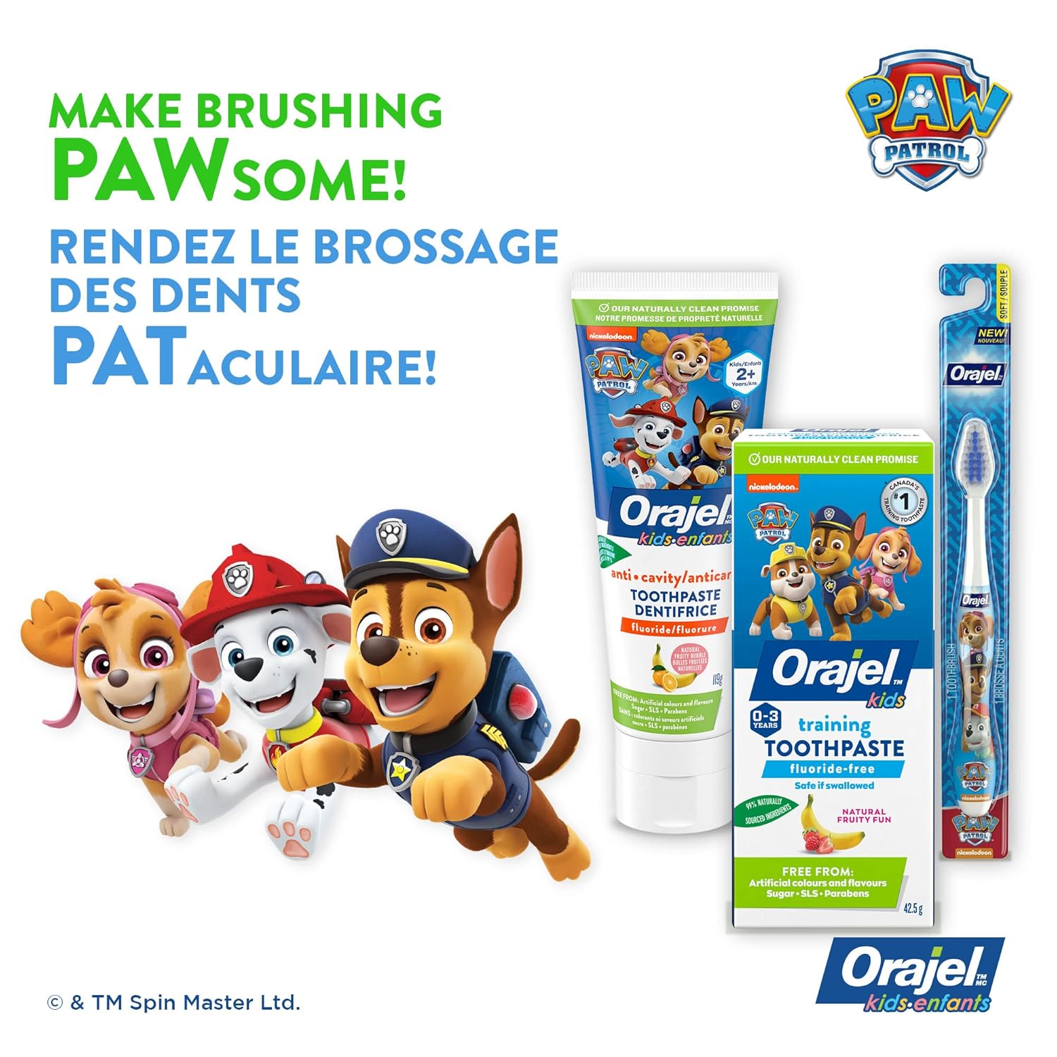 Orajel Kids fluoride-free training toothpaste, Fruity Fun flavour, 42.5g tube